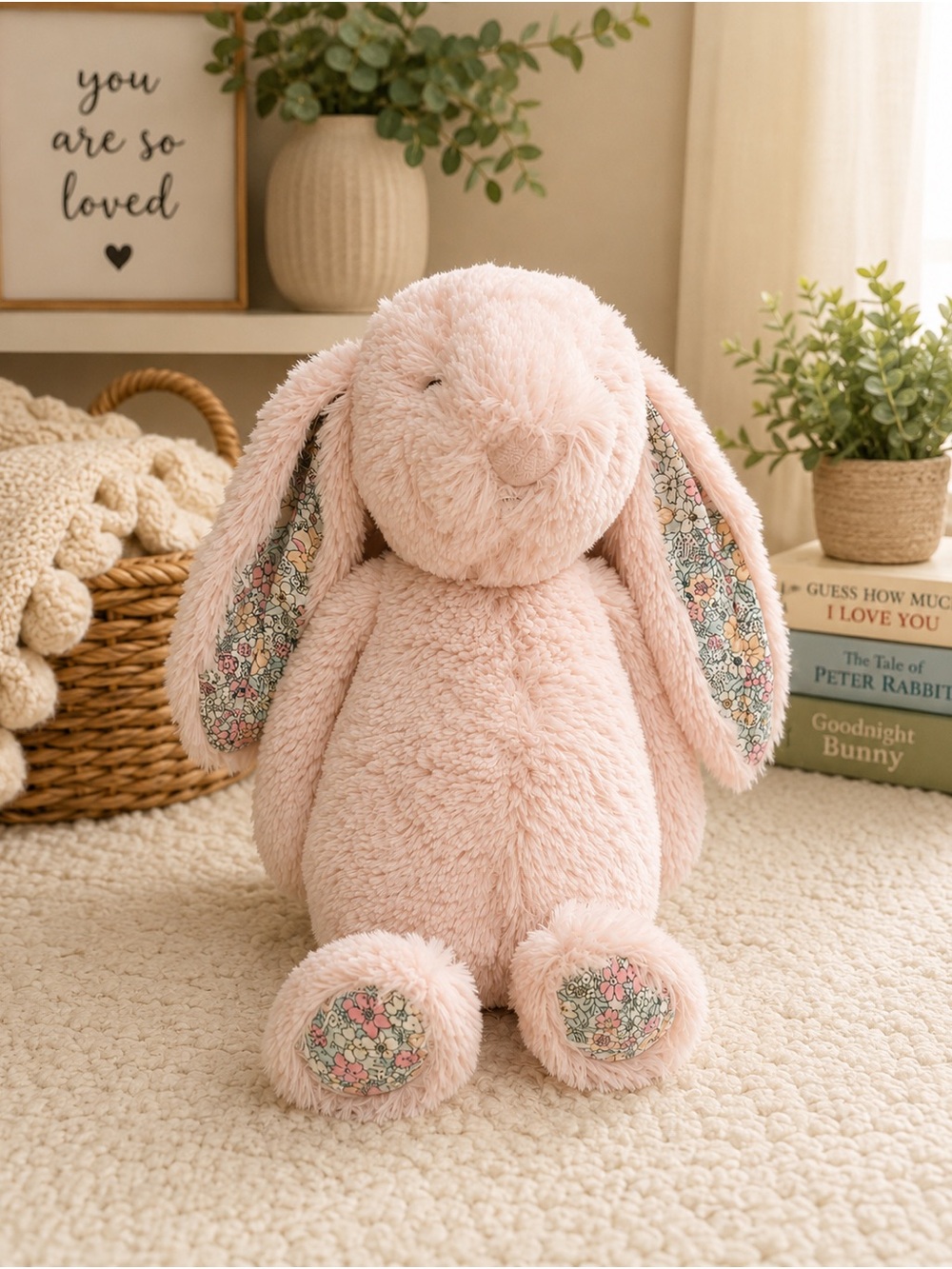 Jellycat Blossom Bashful Bunny – small Soft Pink Plush with Floral Ears  retired